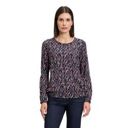 Schlupfbluse BETTY BARCLAY "Betty Barclay Schlupfbluse mit Muster", Damen, Gr. 36, blau (dunkelblau, rosé), Obermaterial: 100% Viskose., casual, figurumspielend normal, Blusen