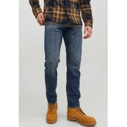 Comfort-fit-Jeans JACK & JONES "JJIMIKE JJORIGINAL CJ SN" Gr. 32, Länge 30, blau (blau denim), Herren, Denim/Jeans, Obermaterial: 99% Baumwolle, 1% Elasthan, Abriebeffekte, Jeans