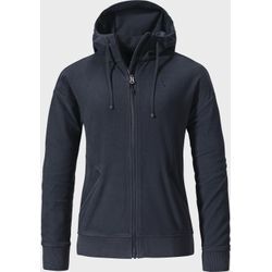 Fleecejacke SCHÖFFEL "Urban Fleece Jk Style Leveche WMS", Damen, Gr. 40, blau (8820, blau), Oberstoff : 100% Polyester Futter : 100% Polyester, modisch, relaxed fit, hoch geschlossener Ausschnitt, Langarm, Jacken