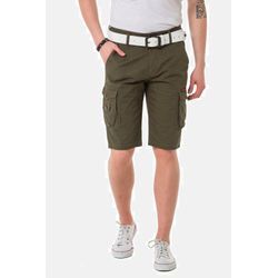 Jeansbermudas CIPO & BAXX "Bermuda & Short", Herren, Gr. 29, Normalgrößen, grün (khaki), 97% Baumwolle;3% Elasthan, unifarben, casual, regular fit kurz, Jeans, mit praktischen Beintaschen, CK265