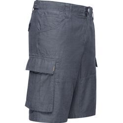 Shorts RAGWEAR "Merly Linen" Gr. 30, Normalgrößen, blau (indigo), Herren, Material: 65% Baumwolle, 35% Leinen, Hosen, Kurze Leinenhose in Cargo-Optik