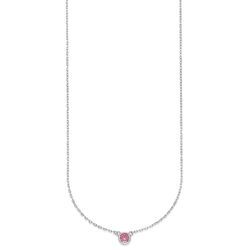 Kette mit Anhänger HECHTER PARIS "Schmuck Geschenk Silber 925 Halsschmuck Halskette Ankerkette Solitär", bunt (silberfarben, pink), Halsketten, Damen, Silber 925 (Sterlingsilber), L: 45cm, mit Zirkonia (synth.)