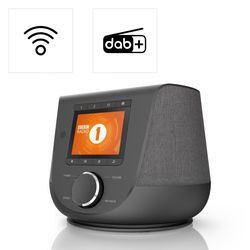 HAMA Digitalradio (DAB+) "Digitalradio DIR3200SBT FM/DAB/DAB+/Internetradio/App/Bluetooth", schwarz, B:17,5cm H:15,5cm T:15,5cm, Radios, Farbdisplay