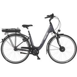 E-Bike FISCHER FAHRRAD "CITA ECU 1401 44" Gr. 44, grau (anthrazit matt), E-Bikes, 44cm, 28 Zoll (71,12cm), Pedelec, Elektrofahrrad für Damen u. Herren