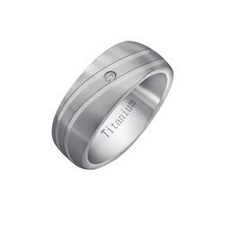 Partnerring FIRETTI "Schmuck Geschenk "LIEBE" Titan" Fingerringe Gr. 17, mit Zirkonia, Titan-Silber 925 (Sterlingsilber), 8mm, silberfarben (titanfarben, silberfarben, kristallweiß) mit oder ohne Zirkonia (synth.)