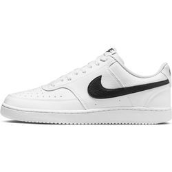 Sneaker NIKE SPORTSWEAR "COURT VISION LOW NEXT NATURE", Gr. 43, schwarz-weiß (weiß, schwarz, weiß), Leder, Synthetik, Textil, sportlich, Schuhe, Design auf den Spuren des Air Force 1, Topseller