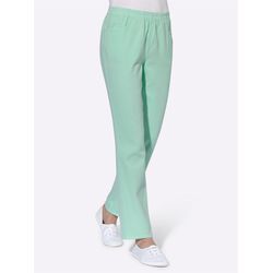 Schlupfhose CLASSIC BASICS, Damen, Gr. 46, Normalgrößen, blau (aqua), 100% Baumwolle, unifarben, lang, Hosen