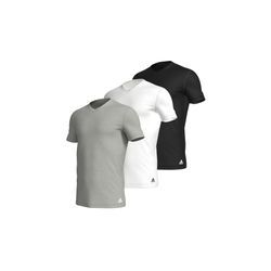 T-Shirt ADIDAS SPORTSWEAR ""Active Flex Cotton"" Gr. L (6/52), bunt (908, grau, weiß, schwarz), Herren, Single Jersey, Obermaterial: 100% Baumwolle, meliert, unifarben, Shirts, mit V-Ausschnitt und legerer Passform