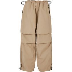 Stoffhose URBAN CLASSICS "Urban Classics Damen Ladies Cotton Parachute Pants", Damen, Gr. L, US-Größen, beige (wetsand), 100% Baumwolle, unifarben, oversize, Hosen