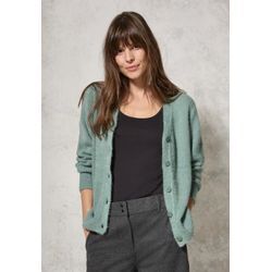 Cardigan CECIL, Damen, Gr. L (42), iced salvia grün, Web, 68% Baumwolle, 32% Polyester, unifarben, casual, normal normal, V-Ausschnitt, Langarm Bündchen, Strickjacken, mit V-Ausschnitt