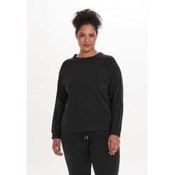 Sweatshirt Q BY ENDURANCE "Reilily", Damen, Gr. 44, schwarz (schwarz, schwarz), 65% Viskose, 20% Baumwolle, 10% Polyester, 5% Elasthan, unifarben, casual, normal, Rundhals, Langarm, Sweatshirts, mit elastischen Bündchen