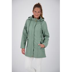 Softshellmantel DEPROC ACTIVE "TWIN PEAK II SLATE NEW WOMEN", Damen, Gr. 36 (S), grau, 96% Polyester; 4% Elastan mit TPU Membrane, casual, Langarm Windstopperbündchen mit verstellbarem Klettverschluss,mit Schneefang,mit Daumenlöchern, Mäntel, auch in Großen Größen erhältlich