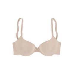 Schalen-BH LASCANA "Ela - perfect basic", Damen, Gr. 70, Cup C, beige (puder), Microtouch, Obermaterial: 82% Polyamid (TACTEL), 18% Elasthan (LYCRA), Basic, BHs, mit Bügel aus seidiger Microfaser