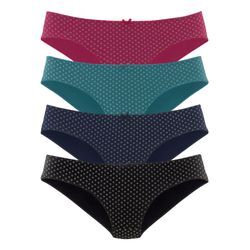 Bikinislip S.OLIVER Gr. 32/34, bunt (lila, navy, petrol, schwarz), Damen, Obermaterial: 95% Baumwolle, 5% Elasthan, Unterhosen, aus elastischer Baumwolle