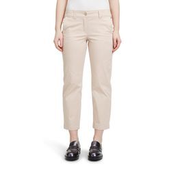 Chinohose BETTY & CO "Betty & Co Chino-Hose mit Taschen", Damen, Gr. 38, Normalgrößen, grau, Obermaterial: 97% Baumwolle, 3% Elasthan., feminin, figurumspielend 7/8-Länge, Hosen, Material