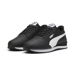 Sneaker PUMA "ST RUNNER V4 L" Gr. 41, schwarz-weiß (puma schwarz, puma weiß), Leder, Schuhe