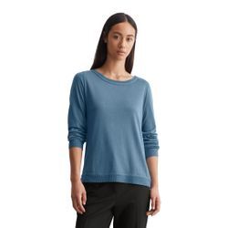 Langarmshirt MARC O'POLO "aus Organic Cotton", Damen, Gr. XXS, blau, Obermaterial: 100% Baumwolle, unifarben, Basic, regular fit, Rundhals, Shirts