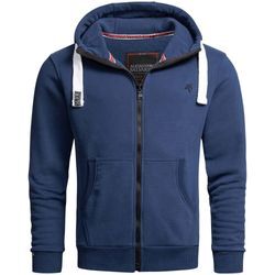 Sweatjacke ALESSANDRO SALVARINI "ASVinzent", Herren, Gr. L (52), blau, Obermaterial: 65% Baumwolle, 35% Polyester, Sweatjacken, warmer Hoodie