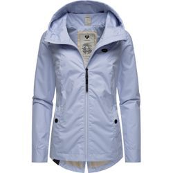 Outdoorjacke RAGWEAR "Monade Übergang" Gr. 4XL (48), blau (himmelblau) Damen Jacken stylische Übergangsjacke mit großer Kapuze