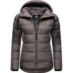 Steppjacke NAVAHOO "Renesmee", Damen, Gr. S (36), grau (dunkelgrau), Oberstoff: 100% Polyester, Futter: 100% Polyester, Wattierung: 100% Polyester, Ärmelfutter: 100% Polyester, casual, figurbetont hüftlang, hoch geschlossener Ausschnitt, Jacken, warm gesteppte Winterjacke mit Kapuze