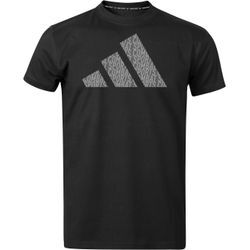 T-Shirt ADIDAS PERFORMANCE "Perfo Script Graphic Tee" Shirts Gr. L, schwarz (schwarz, grau) Herren