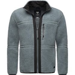 Plüschjacke RAGWEAR "Noory", Herren, Gr. XL (54), grau, Plüsch, Material: 100% Polyester, sportlich, gerade hüftlang, hoch geschlossener Ausschnitt, Langarm Ärmel ohne Ärmelschlitz abgesteppte Kante, Jacken, Herren Basic Teddy-Fleece Jacke