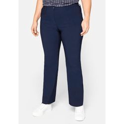 Stretch-Hose SHEEGO "Große Größen" Gr. 20, Kurzgrößen, blau (marine) Damen Hosen »Die Bootcut« mit schmalem Bund