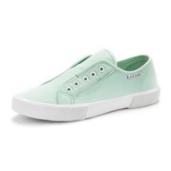 Sneaker LASCANA, Damen, Gr. 36, grün (mint), Obermaterial: 100% Textilmaterial. Futter: 100% Textilmaterial. Decksohle: 100% Textilmaterial. Laufsohle: 100% Synthetik, unifarben, casual, Schuhe Damenschuh Skaterschuh Slip-on-Sneaker Sneaker low Sommerschuh, Slipper, Halbschuh, Slip-On-Sneaker bequem zum Reinschlüpfen