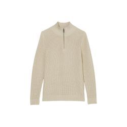 Strickpullover MARC O'POLO "aus Organic Cotton" Gr. 140, beige, Jungen, Obermaterial: 100% Baumwolle, gestreift, Pullover