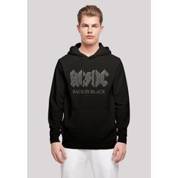 Kapuzenpullover F4NT4STIC "ACDC Back in Black Rock Music Band" Gr. L, schwarz, Herren, Obermaterial: 50% Baumwolle, Polyester, Pullover, Print