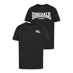 T-Shirt LONSDALE "PIDDINGHOE", Herren, Gr. 5XL (72/74), schwarz, Single Jersey, Obermaterial: 100% Baumwolle, sportlich, Rundhals, Kurzarm, Shirts