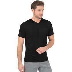 T-Shirt TRIGEMA "TRIGEMA V-Shirt COOLMAX" Gr. L, schwarz, Herren, 100% Polyester (recycelt), Shirts