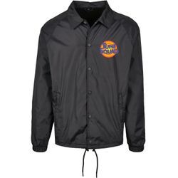 Allwetterjacke MISTERTEE "MisterTee Herren Space Jam Tune Squad Logo Coach Jacket", Herren, Gr. S, schwarz, 100% Polyamid, unifarben, casual, normal, amerikanischer Ausschnitt, Langarm, Jacken