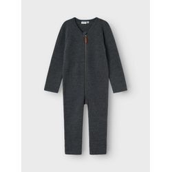 Overall NAME IT "NBMWMINO WOOL BRU LS SUIT NOOS" Gr. 50, N-Gr, blau (ombre blau), Jungen, Obermaterial: 100% Wolle, unifarben, Overalls