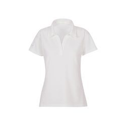 Poloshirt TRIGEMA "TRIGEMA Poloshirt ohne Knopfleiste", Damen, Gr. XXL, weiß, 100% Baumwolle, Basic, Kurzarm, Shirts