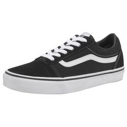 Sneaker VANS "Ward", Gr. 31,5, schwarz-weiß (schwarz, weiß), Leder, sportlich, Schuhe Skaterschuh Schnürschuh Sneaker low