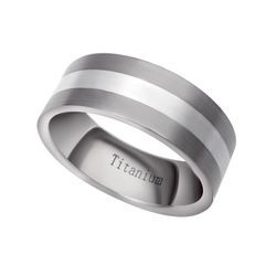 Partnerring FIRETTI "Schmuck Geschenk "LIEBE" Titan" Fingerringe Gr. 18, ohne Zirkonia, Titan-Silber 925 (Sterlingsilber), 7,5mm, silberfarben (titanfarben, silberfarben) mit oder ohne Zirkonia (synth.)