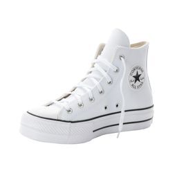 Sneaker CONVERSE "CHUCK TAYLOR ALL STAR PLATFORM LEATHER" Gr. 36, weiß (weiß, weiß) Schuhe