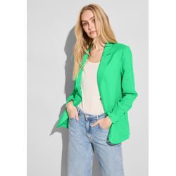 Longblazer STREET ONE Gr. 36, grün (soft grass green) Damen Blazer in Unifarbe