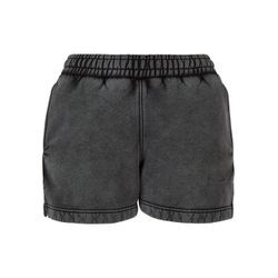 Sweatshorts URBAN CLASSICS "Urban Classics Damen Ladies Stone Washed Shorts", Damen, Gr. XS, US-Größen, schwarz, 70% Baumwolle, 30% Polyester, unifarben, loose fit, Hosen