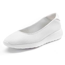 Ballerina LASCANA Gr. 35, weiß Damen Schuhe Freizeitschuh, Slipper, Halbschuh, Sneaker Slip-In, leichte Mesh-Optik