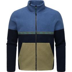 Fleecejacke RAGWEAR "Lonndy", Herren, Gr. M (50), blau (indigo), Fleece, Material: 100% Polyester, sportlich, gerade hüftbedeckend, hoch geschlossener Ausschnitt, Langarm Ärmel ohne Ärmelschlitz abgesteppte Kante, Jacken, Angesagte Herren Plüschjacke mit hohem Kragen