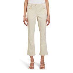 Stoffhose BETTY BARCLAY "Betty Barclay Casual-Hose mit aufgesetzten Taschen", Damen, Gr. 38, Normalgrößen, beige (powder sand), Obermaterial: 77% Baumwolle, 20% Polyester, 3% Elasthan., modisch, slim fit 3/4-Länge, Hosen, Knöpfe