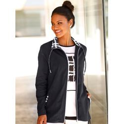 Shirtjacke CLASSIC BASICS "Shirtjacke", Damen, Gr. 38, schwarz (schwarz, ecru, bedruckt), 100% Baumwolle, gemustert, kariert, Langarm, Shirts