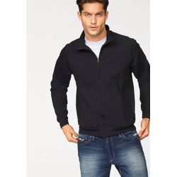 Sweatjacke FRUIT OF THE LOOM, Herren, Gr. S (44/46), schwarz, Sweatware, Obermaterial: 80% Baumwolle, 20% Polyester, unifarben, Basic, schmal, Langarm Rippbündchen, Sweatjacken, aus Baumwollmischung