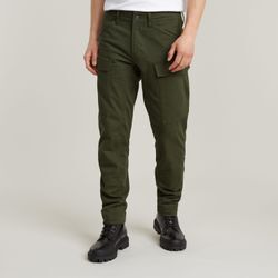 Cargohose G-STAR "Rovic Cargo regular tapered", Herren, Gr. 33, Länge 36, rosa (dk bronze grün), Web, Obermaterial: 99% Baumwolle, 1% Elasthan, casual, gerade, unten schmal lang, Hosen