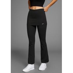 Jazzpants FAYN SPORTS "Jersey Leggings", Damen, Gr. 42, N-Gr, schwarz, Jersey, Obermaterial: 80% Polyester, 20% Elasthan, clean, unifarben, sportlich, schmal lang, Hosen, mit angenähtem Rock