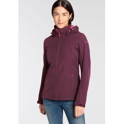 Softshelljacke ICEPEAK "D SOFTSHELLJACKE BRENHAM" Gr. 36, lila (violet), Damen, Web, Obermaterial: 95% Polyester, 5% Elasthan, Jacken, mit hohem Stehkragen