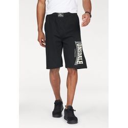 Sweatshorts LONSDALE "JAM", Herren, Gr. L (52/54), N-Gr, schwarz, Obermaterial: 100% Baumwolle, unifarben, sportlich, bequem knielang, Hosen