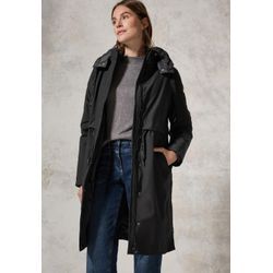 Trenchcoat CECIL, Damen, Gr. M (40), schwarz, Stoff, Obermaterial Trenchcoat: 87% Polyamid, 13% Elasthan; Obermaterial Steppmantel: 100% Polyamid, Futter: 100% Polyester; Füllung: 100% Polyester, unifarben, casual, gerade hüftbedeckend, ohne Ausschnitt, Langarm Bündchen, Mäntel, mit abnehmbarer Kapuze